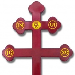 Крест на могилу № 4 (лиственница темная золото)